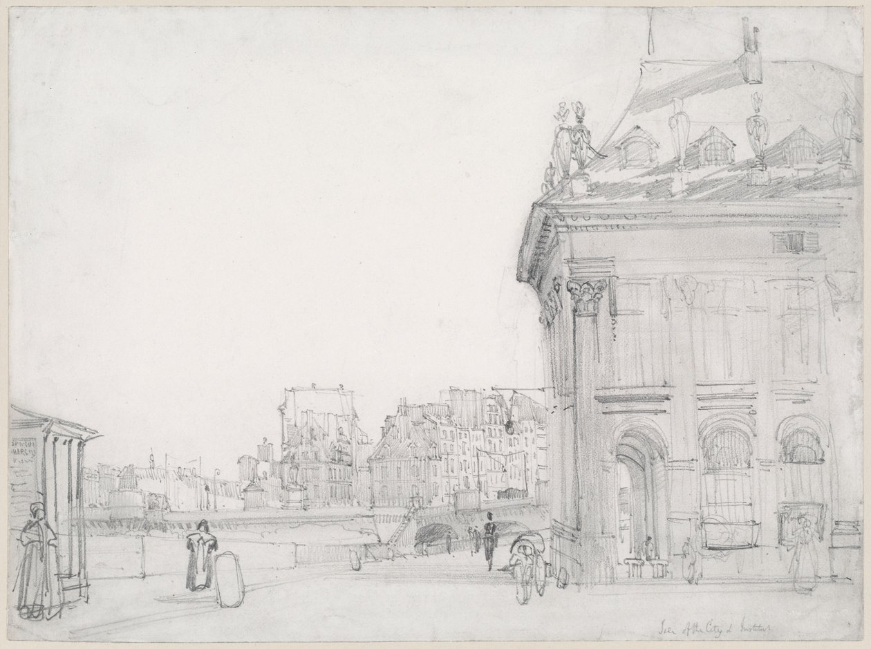 A párizsi Île de la Cité az Institut felől alkotó: Thomas Shotter Boys