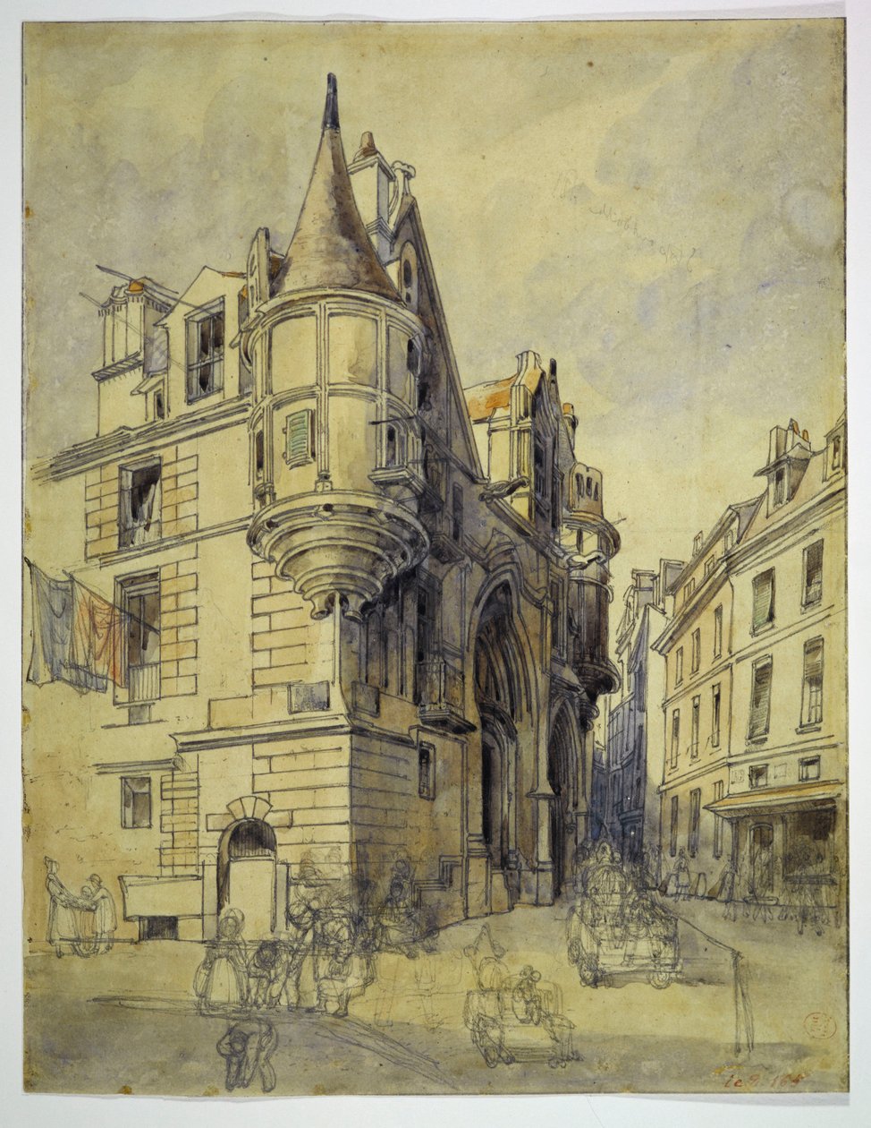 A Hôtel de Sens, rue du Figuier, 1833 körül alkotó: Thomas Shotter Boys