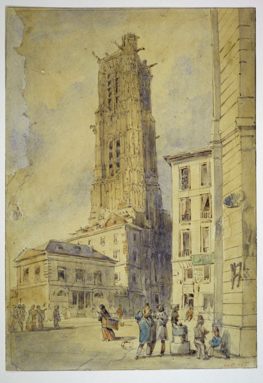 A Saint-Jacques-torony felszabadítása előtt, 1836-ban alkotó: Thomas Shotter Boys