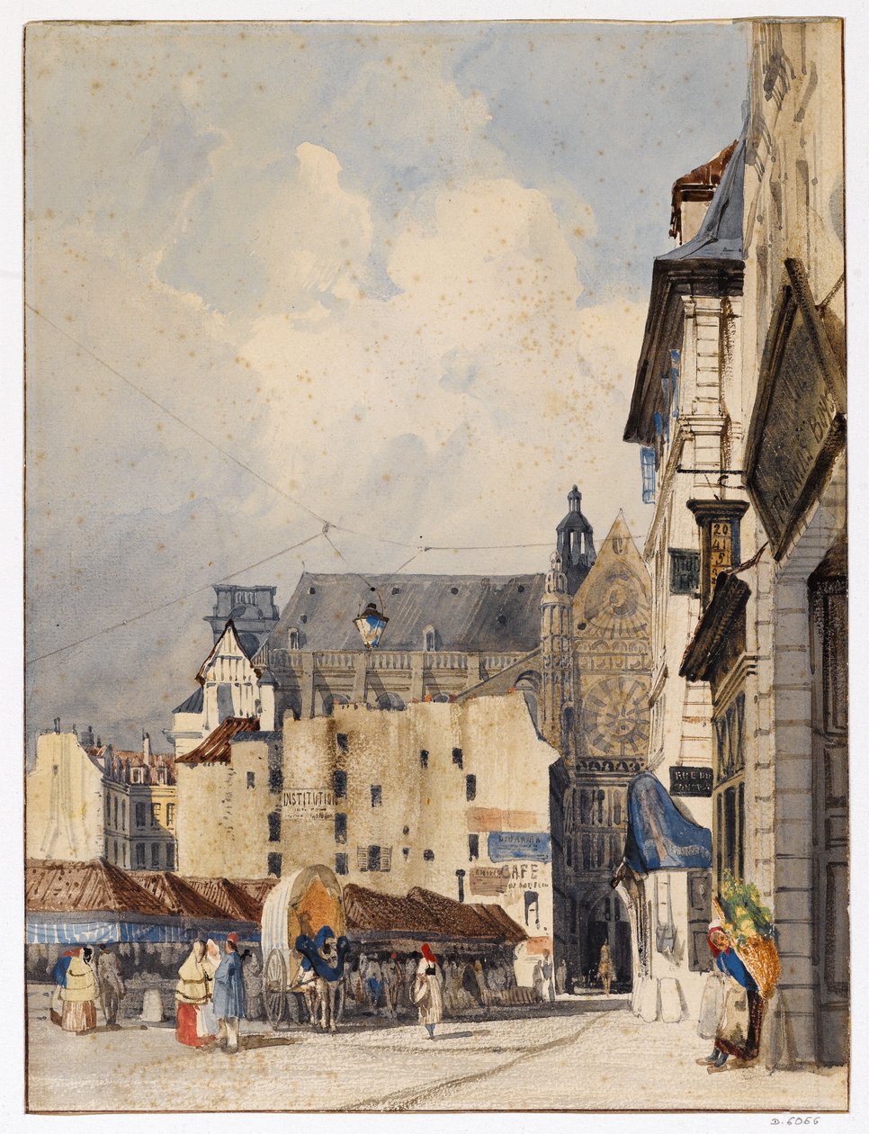 A Rue des Prouvaires utca és a Saint-Eustache-templom alkotó: Thomas Shotter Boys