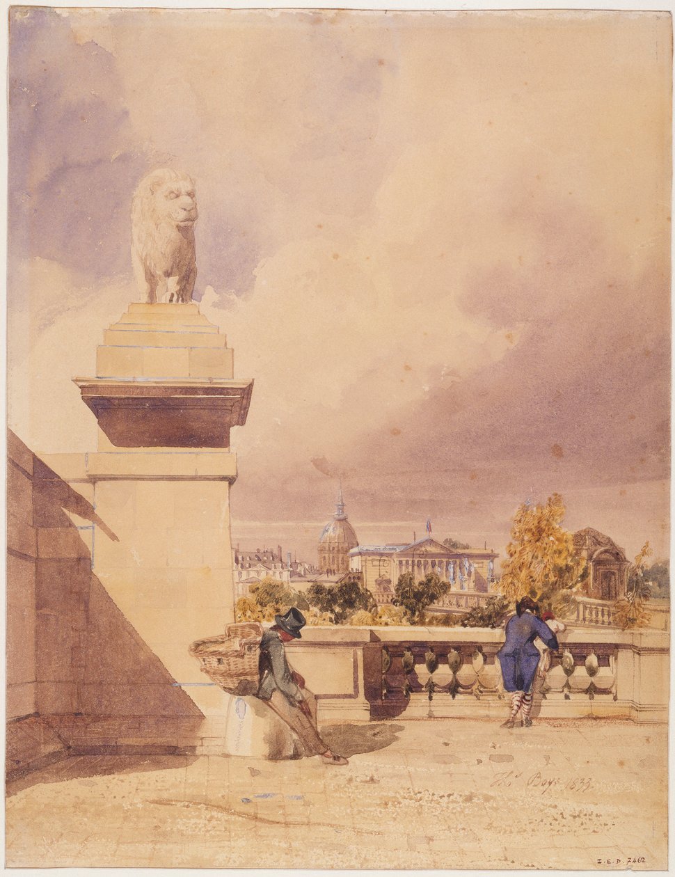 A Concorde híd és a Képviselőház, kilátás a Tuileriák teraszáról alkotó: Thomas Shotter Boys