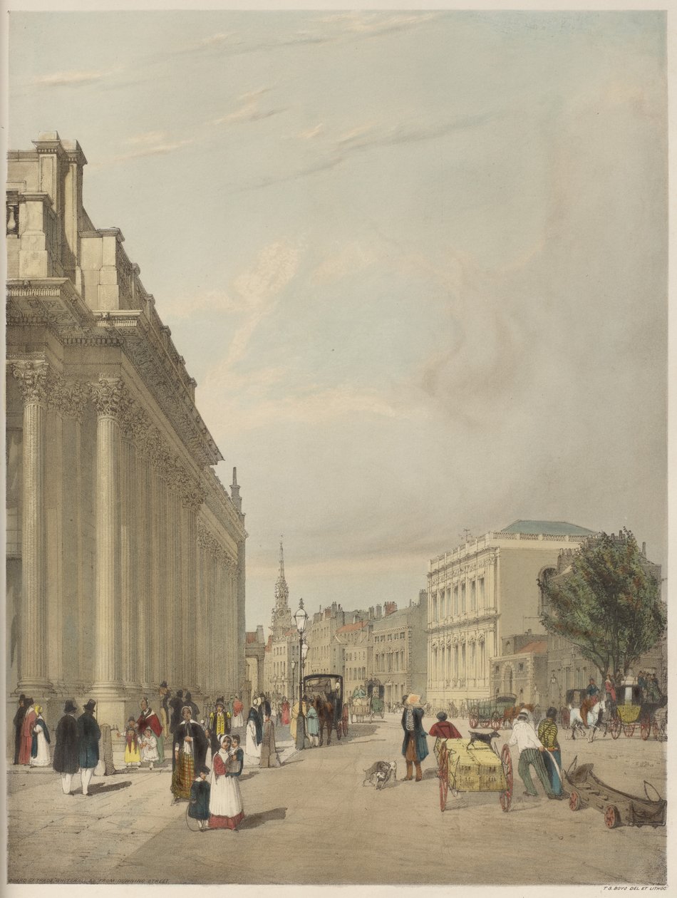 London As It Is: Board of Trade, Whitehall, a Downing Streetről alkotó: Thomas Shotter Boys
