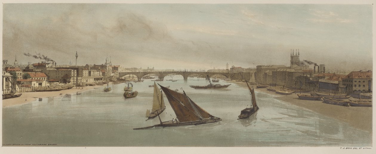 London úgy, ahogy van: London Bridge, a Southwark Bridge felől alkotó: Thomas Shotter Boys