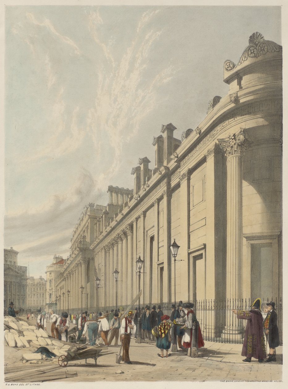 London úgy, ahogy van: A bank, a Mansion House felé néz alkotó: Thomas Shotter Boys