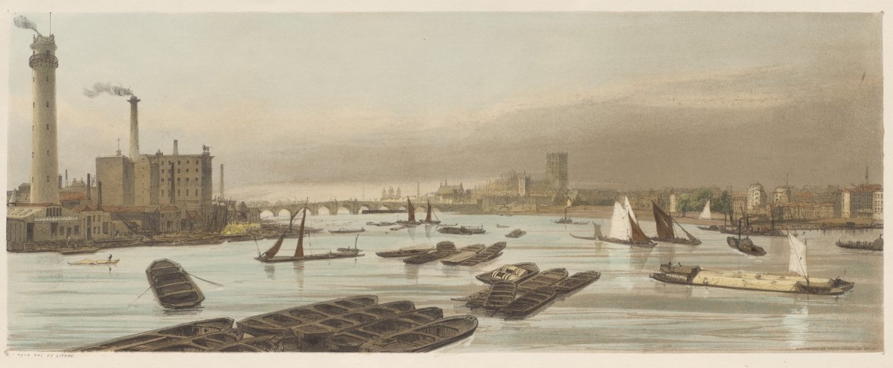 London úgy, ahogy van: Westminster, a Waterloo hídról alkotó: Thomas Shotter Boys