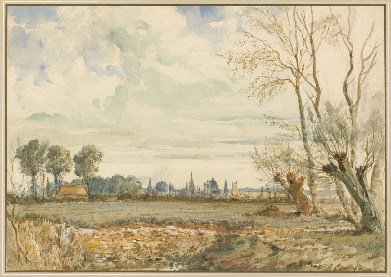 Meadows távoli kilátással Oxfordra alkotó: Thomas Shotter Boys