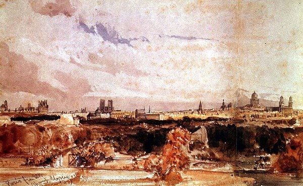 Párizs a Champs Elysees-ről nézve (akvarell) alkotó: Thomas Shotter Boys