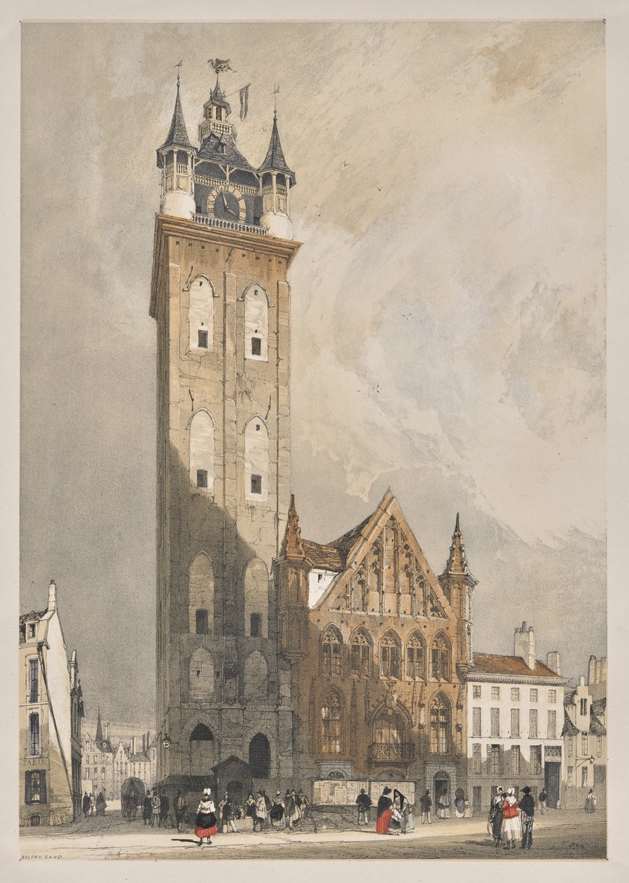 Festői építészet Párizsban, Gentben, Antwerpenben, Rouenben: Belfrey, Gent, Belgium alkotó: Thomas Shotter Boys