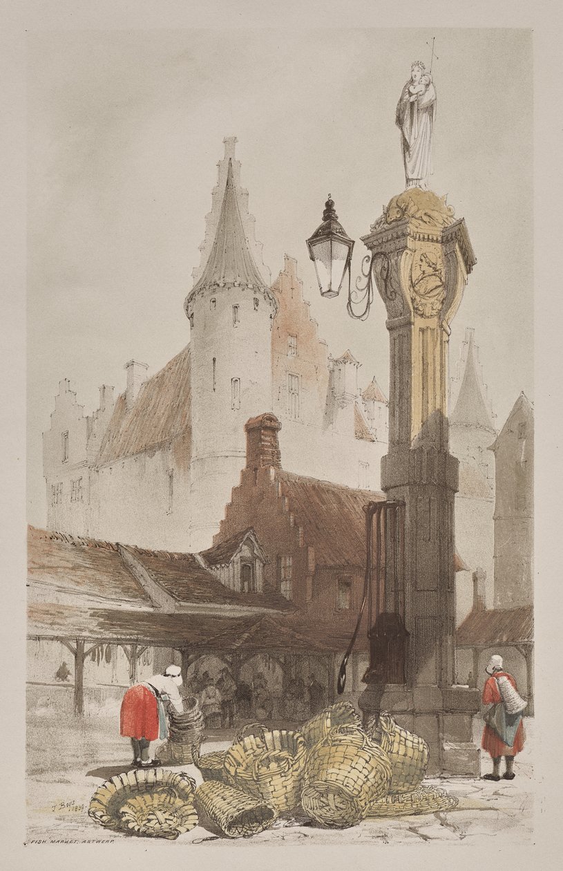 Festői építészet Párizsban, Gentben, Antwerpenben, Rouenben: Halpiac, Antwerpen, Belgium alkotó: Thomas Shotter Boys