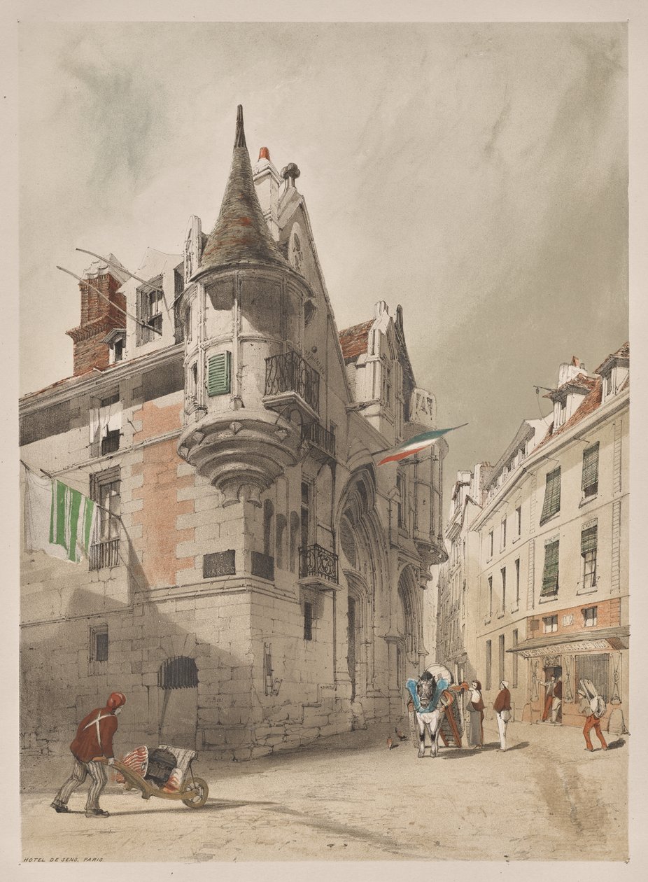 Festői építészet Párizsban, Gentben, Antwerpenben, Rouenben: Hotel de Sens, Párizs alkotó: Thomas Shotter Boys