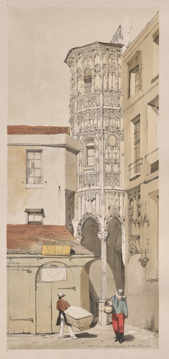 Festői építészet Párizsban, Gentben, Antwerpenben, Rouenben: Hotel de la Tremouille, Rue des Bourbonnois, Párizs alkotó: Thomas Shotter Boys