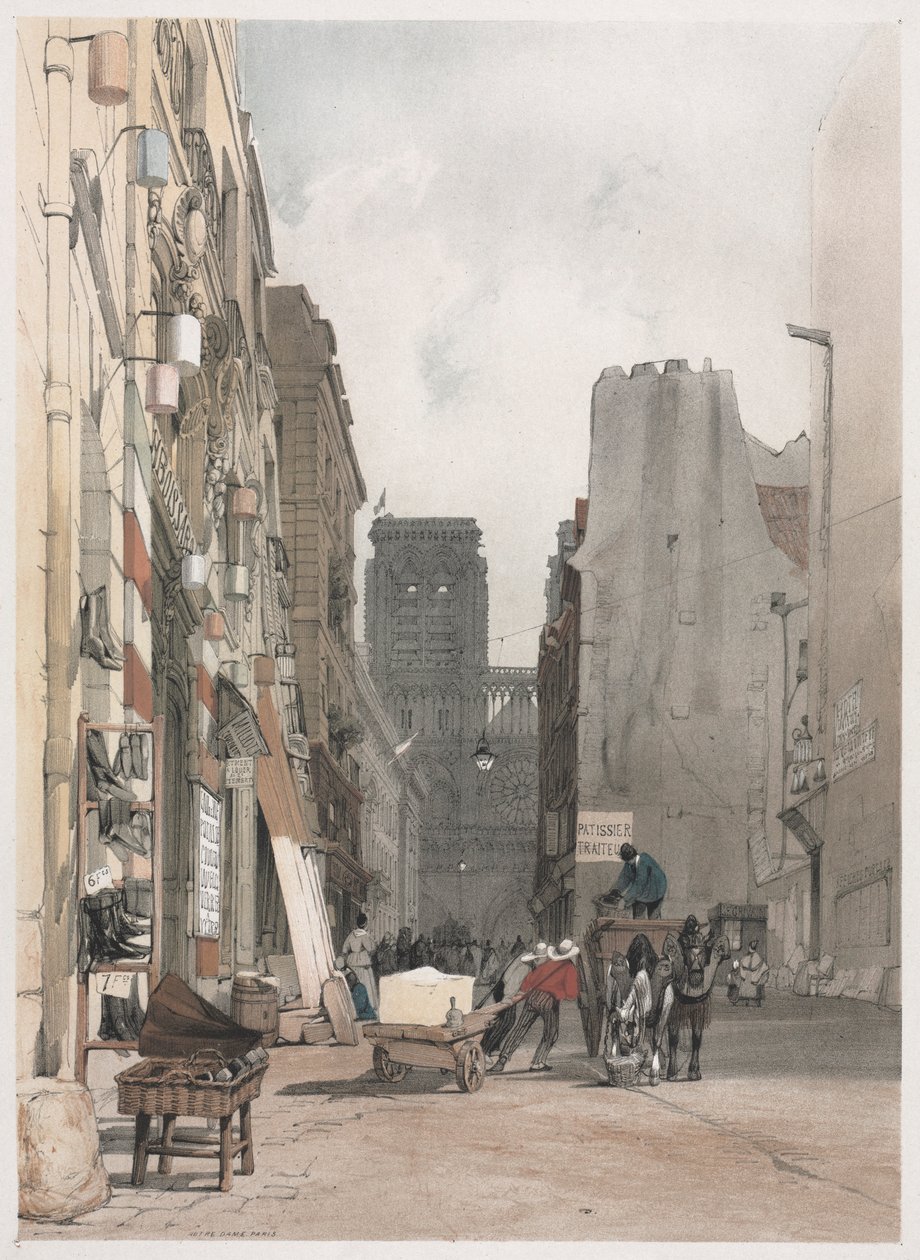 Festői építészet Párizsban, Gentben, Antwerpenben, Rouenben: Notre Dame, Párizs, 1839. alkotó: Thomas Shotter Boys