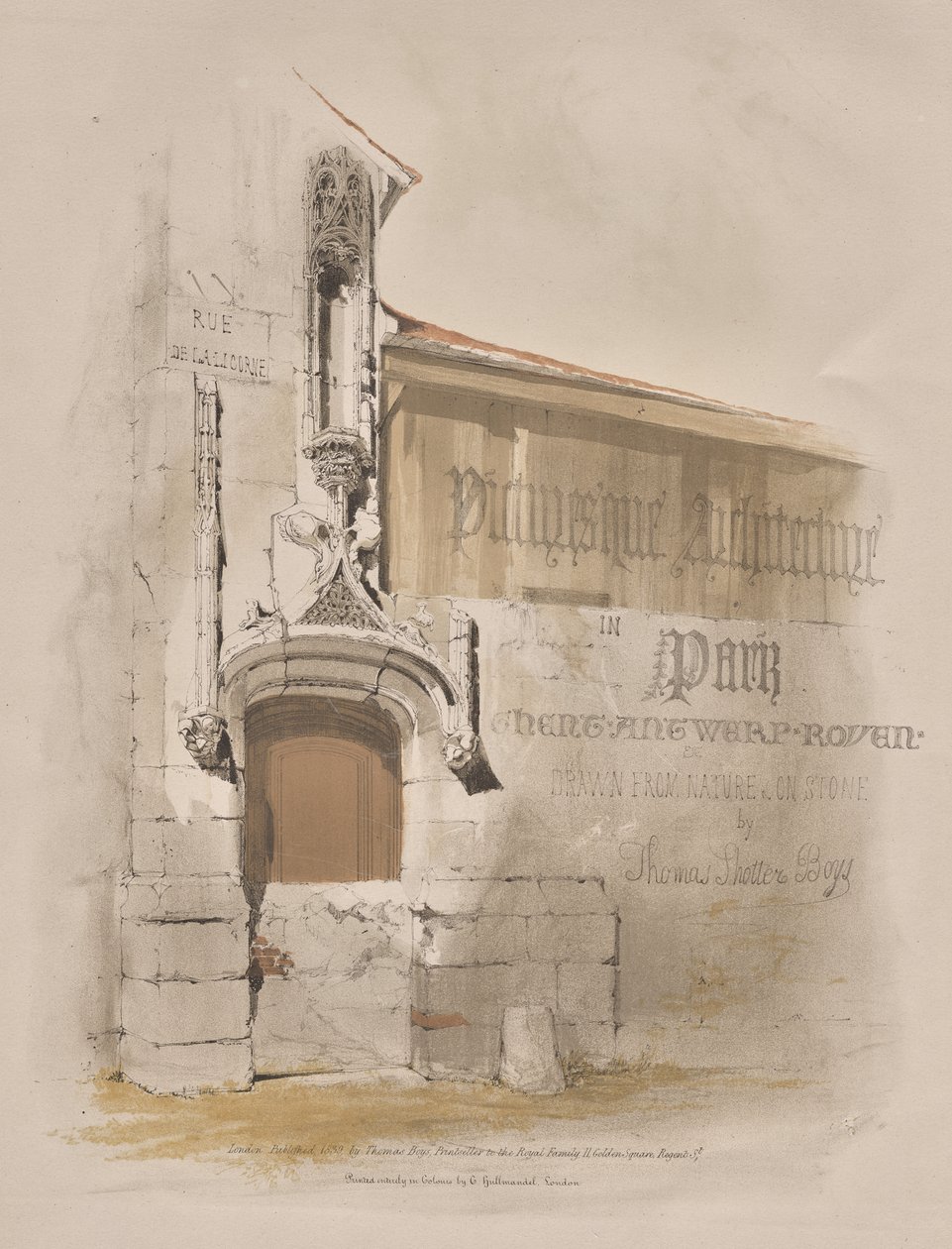 Festői építészet Párizsban, Gentben, Antwerpenben, Rouenben: Rue de La Licorne alkotó: Thomas Shotter Boys