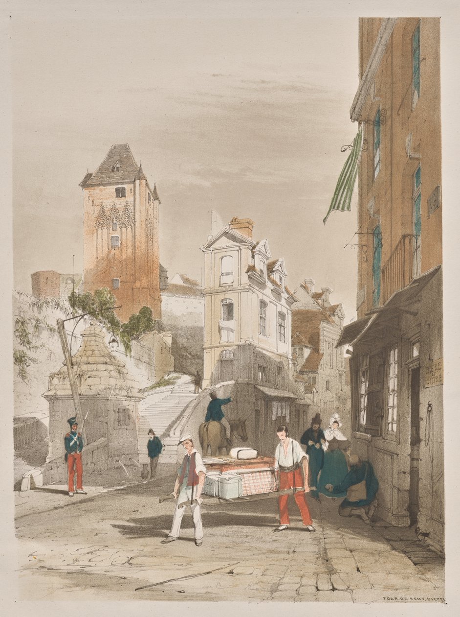 Festői építészet Párizsban, Gentben, Antwerpenben, Rouenben: Tour de Remy, Dieppe, Franciaország alkotó: Thomas Shotter Boys