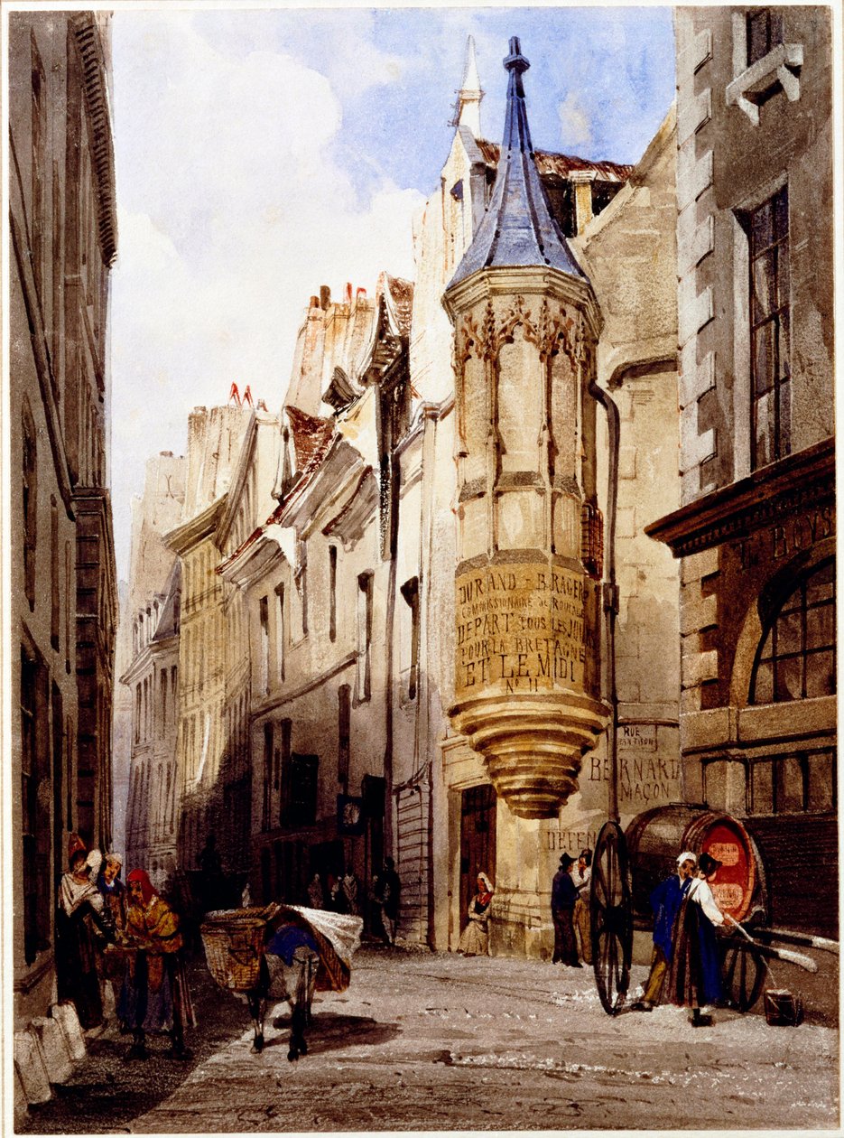 Rue de l"Amiral Coligny, rue Bailleul, Párizs, 1831 alkotó: Thomas Shotter Boys