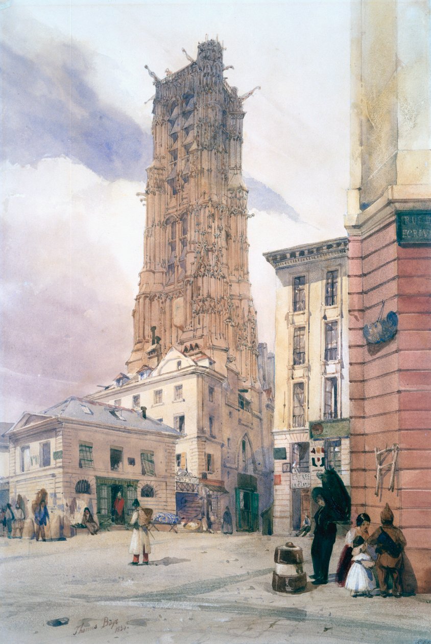 St Jacques-torony, 1834 alkotó: Thomas Shotter Boys