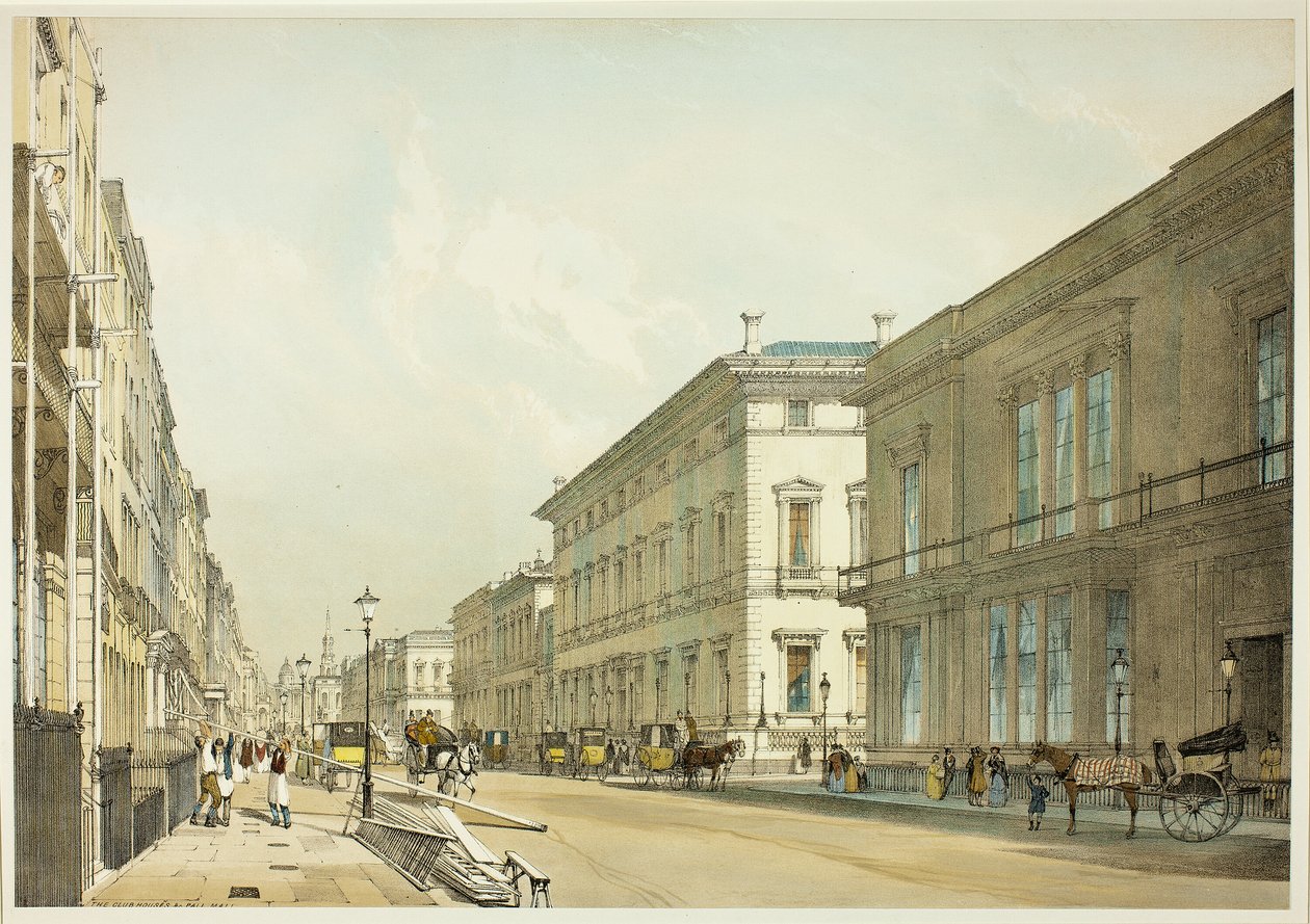 A Club Houses és a Pall Mall, tizenharmadik tábla az Original Views of London olyanról, ahogy van alkotó: Thomas Shotter Boys