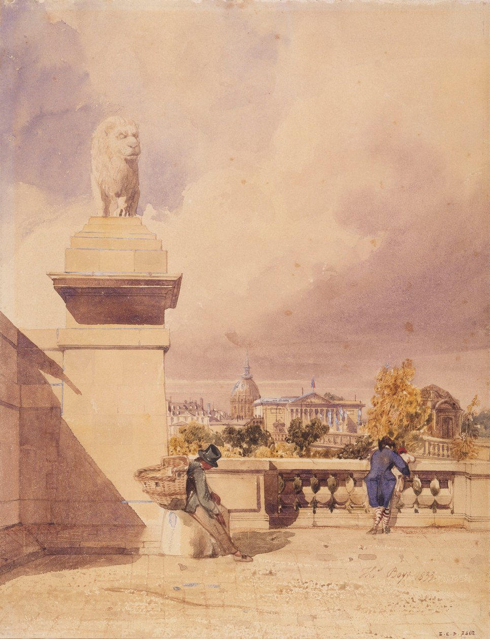 A Concorde-híd a Tuileriák teraszáról nézve alkotó: Thomas Shotter Boys
