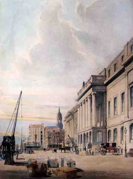 A vámház, a "London As It Is" című képből, metszet és kiad. a művész által. alkotó: Thomas Shotter Boys