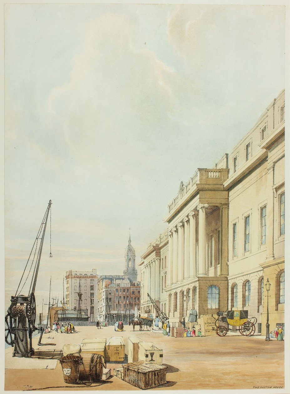 The Custom House, harmadik lemez az Original Views of London, ahogy van Londonból alkotó: Thomas Shotter Boys