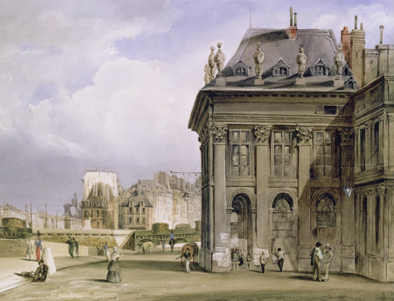 Az Ile de la Cite a párizsi Intézetből, 1830-39 körül (akvarell) alkotó: Thomas Shotter Boys