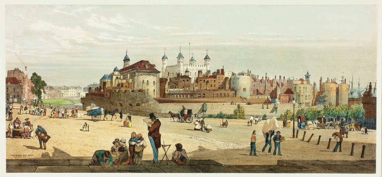 A torony és a pénzverde a Great Tower Hillről, a második lemez az Original Views of London, ahogy van alkotó: Thomas Shotter Boys