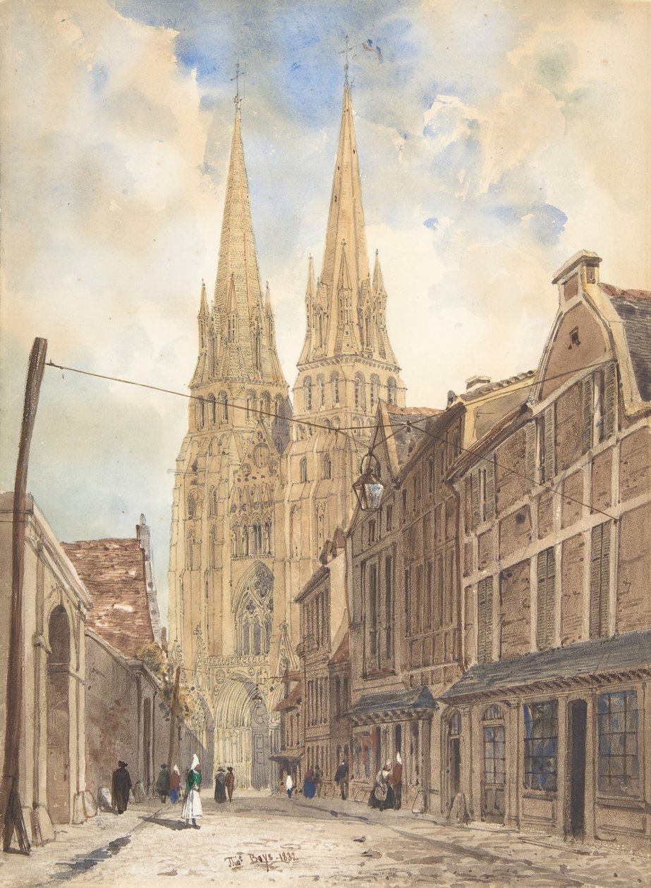 Bayeux kilátása, 1832. alkotó: Thomas Shotter Boys
