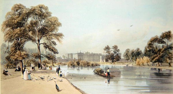 A Buckingham-palota látképe a St. James