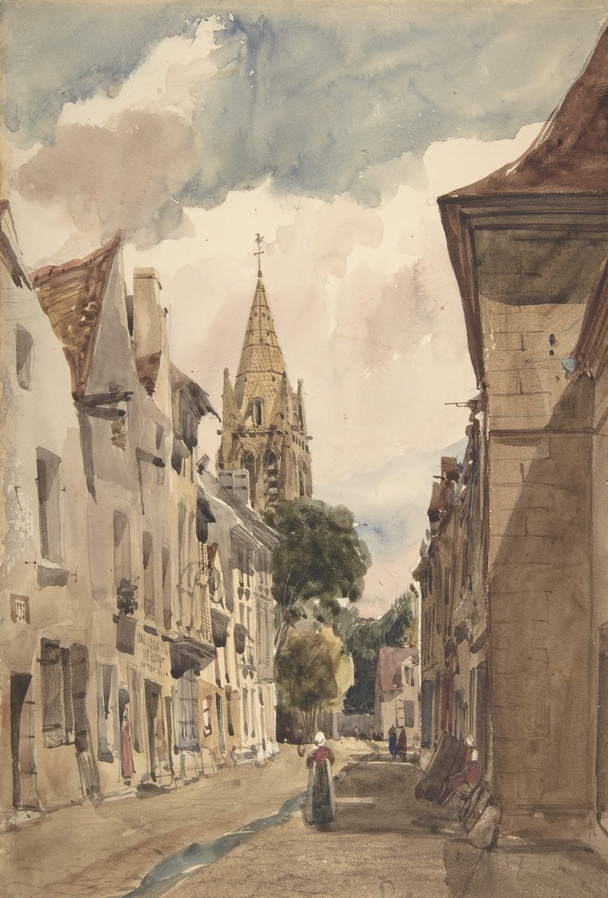 Kilátás az Issy A utcára, Issy-les-Moulineaux, Szajna, 1820-74. alkotó: Thomas Shotter Boys