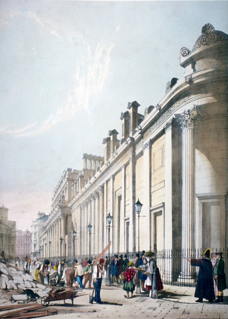 Kilátás a Bank of England City of Londonra, 1842 alkotó: Thomas Shotter Boys