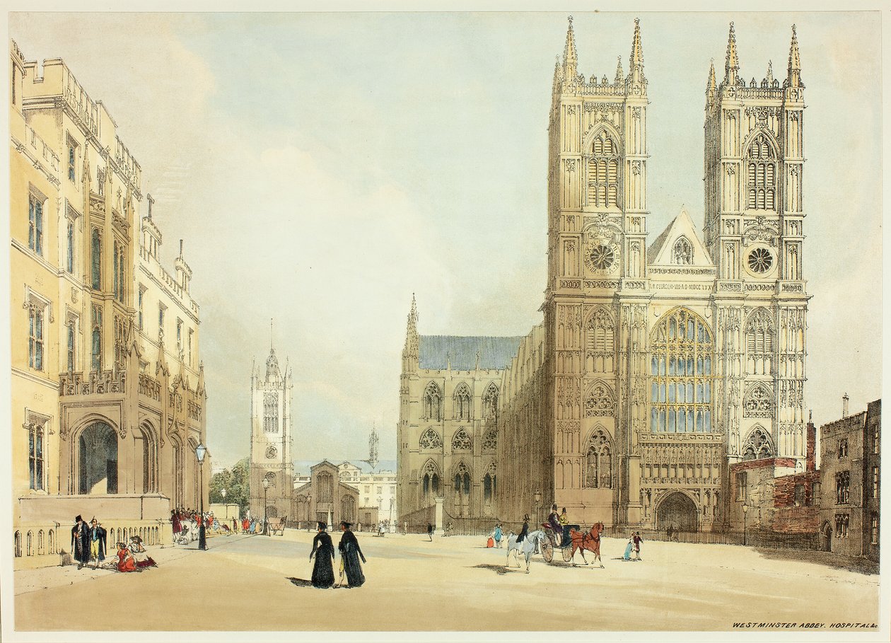 Westminster Abbey, Hospital and Company, hetedik tábla az Original Views of London, as It Is alkotó: Thomas Shotter Boys