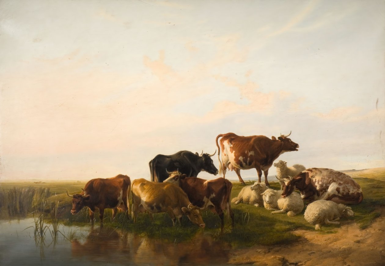 Táj marhákkal és juhokkal, 1872. alkotó: Thomas Sidney Cooper