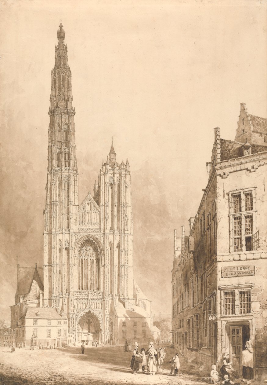 Kilátás az antwerpeni katedrálisra alkotó: Thomas Sidney Cooper