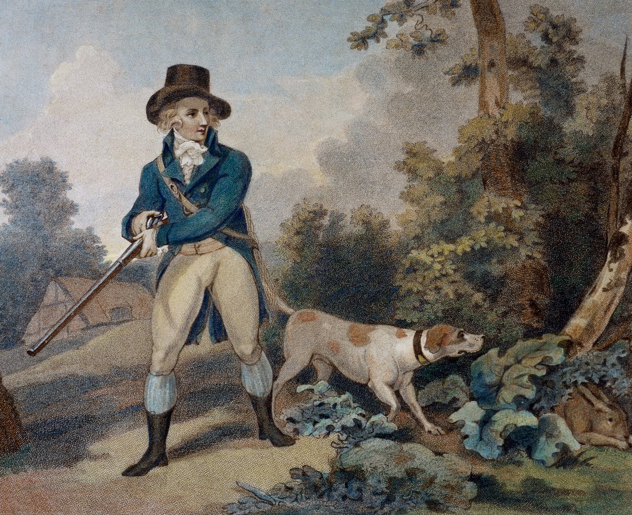 Nyúlvadászat, Thomas Simpson (1765-1801) metszete alkotó: Thomas Simpson
