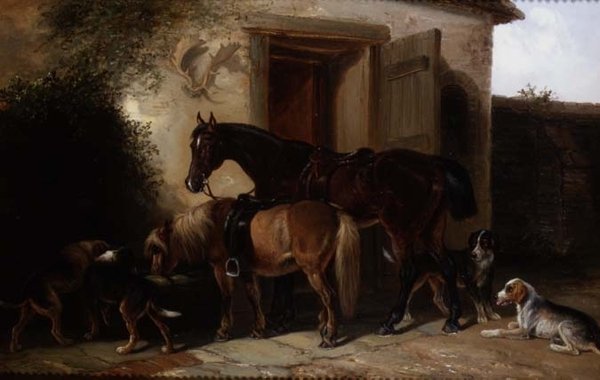 A vályúnál (olaj) alkotó: Thomas Smythe