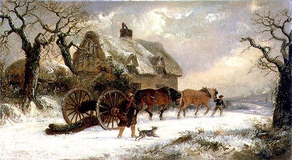 Carting Timber - Téli (olaj a panelen) alkotó: Thomas Smythe