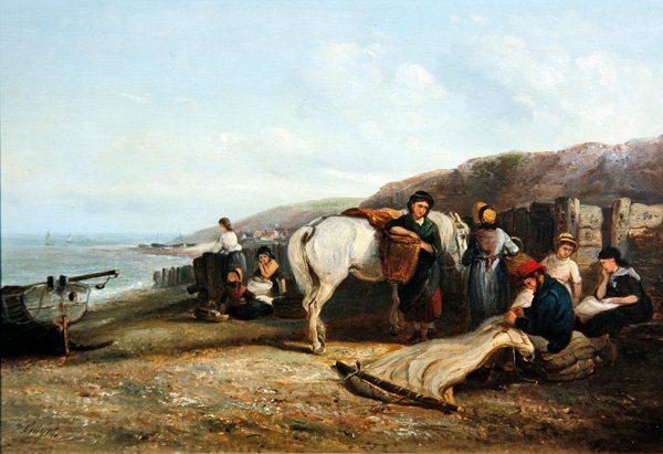 A háló javítása (olaj, vászon) alkotó: Thomas Smythe