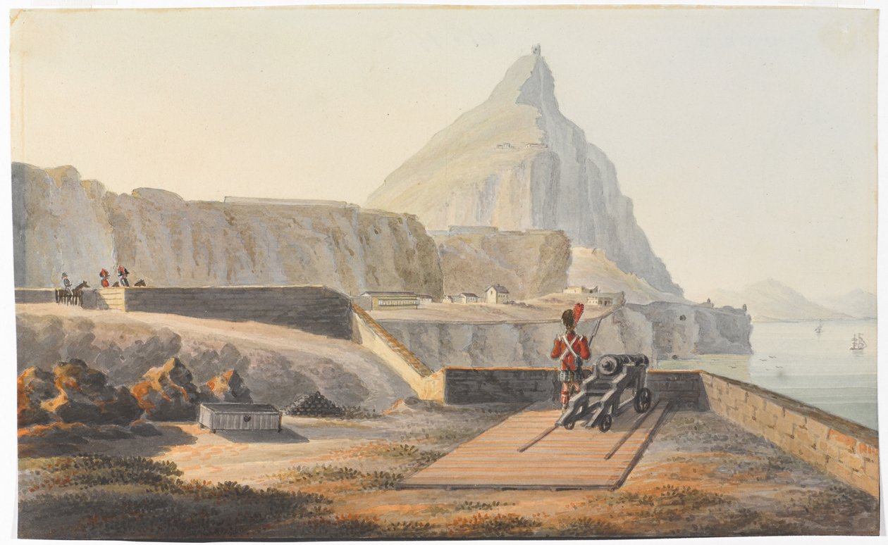 The Governors Cottage on the Rock of Gibraltar, 1827. március (akvarell) alkotó: Thomas Staunton St Clair