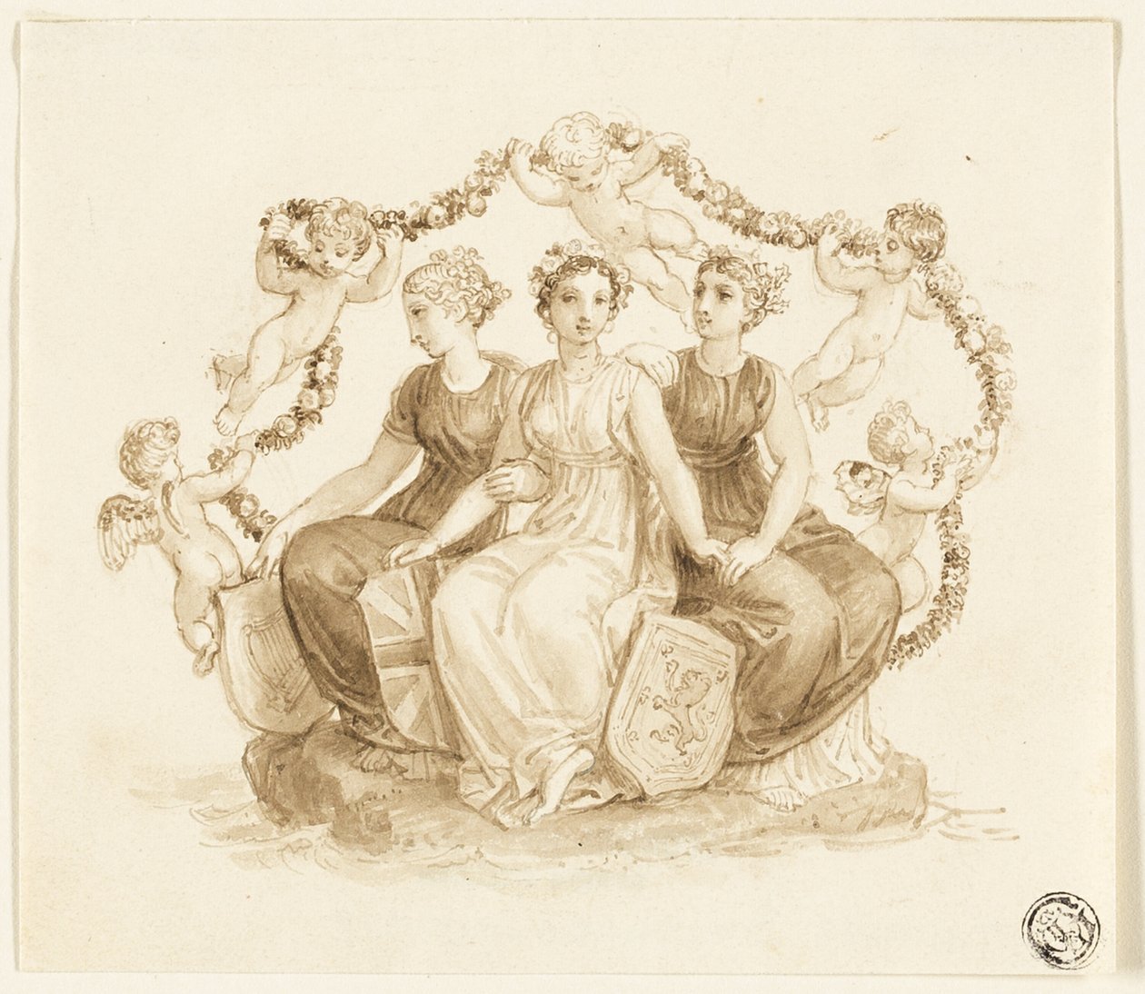 Anglia, Skócia és Írország allegóriája alkotó: Thomas Stothard