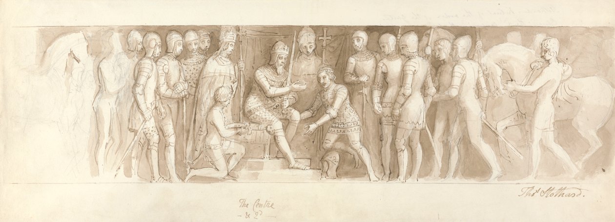 Tervezés a Grand Staircase-hoz, a Buckingham-palotához, a Központhoz és a 2d alkotó: Thomas Stothard