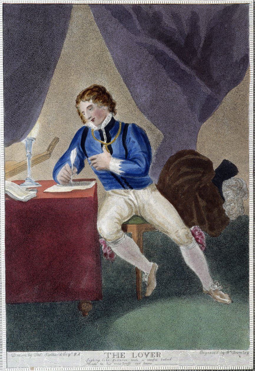Férfi szerelmes levelet ír alkotó: Thomas Stothard
