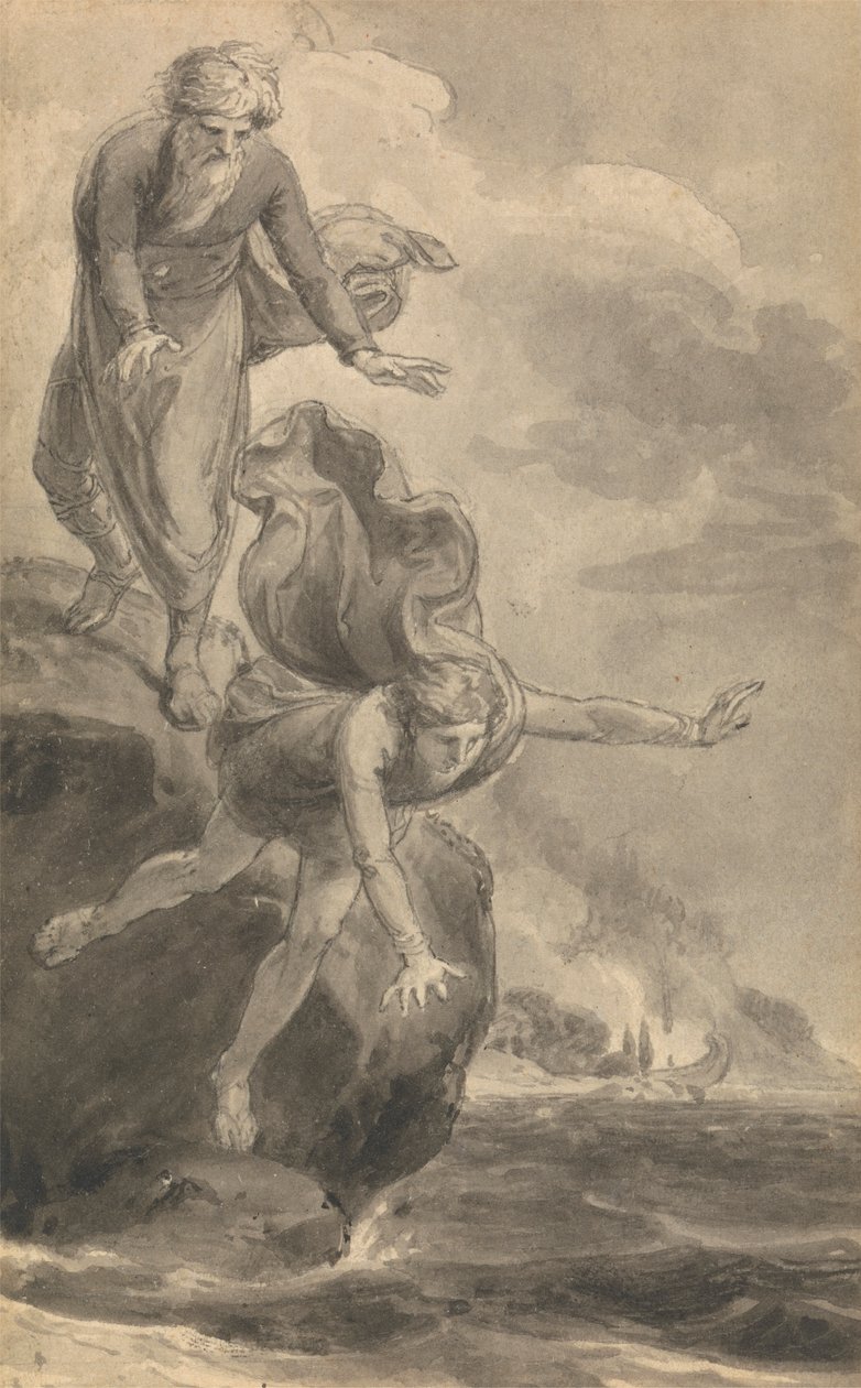 Fenelon „Télemakhosz, Ulysses fia kalandjai” című művének hat illusztrációjának egyike alkotó: Thomas Stothard