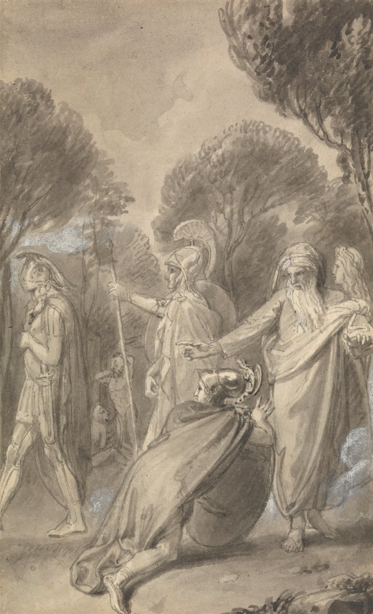 Fenelon „Télemakhosz, Ulysses fia kalandjai” című művének hat illusztrációjának egyike alkotó: Thomas Stothard
