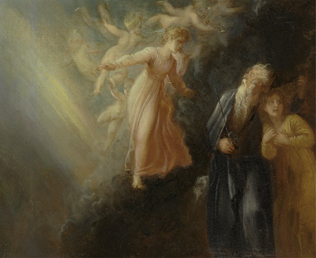 Prospero, Miranda és Ariel, a "The Tempest" I. felvonás ii. jelenetéből alkotó: Thomas Stothard