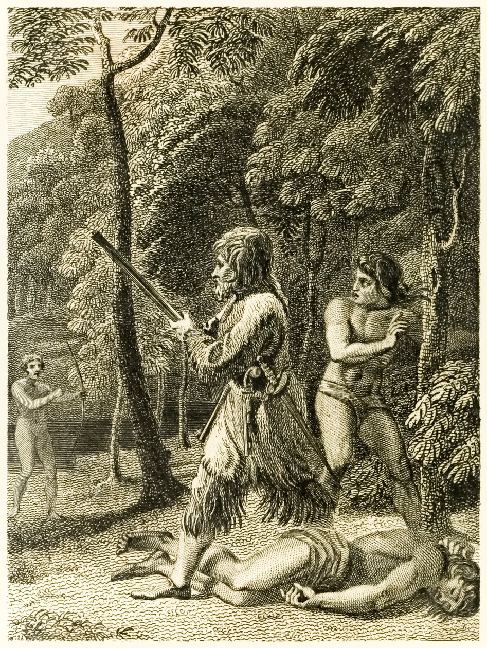 ?Robinson Crusoe először pénteken látja meg és menti meg emberét? a ?Robinson Crusoe élete és furcsa meglepő kalandjai, vagy York, Mariner? írta: Daniel Defoe alkotó: Thomas Stothard