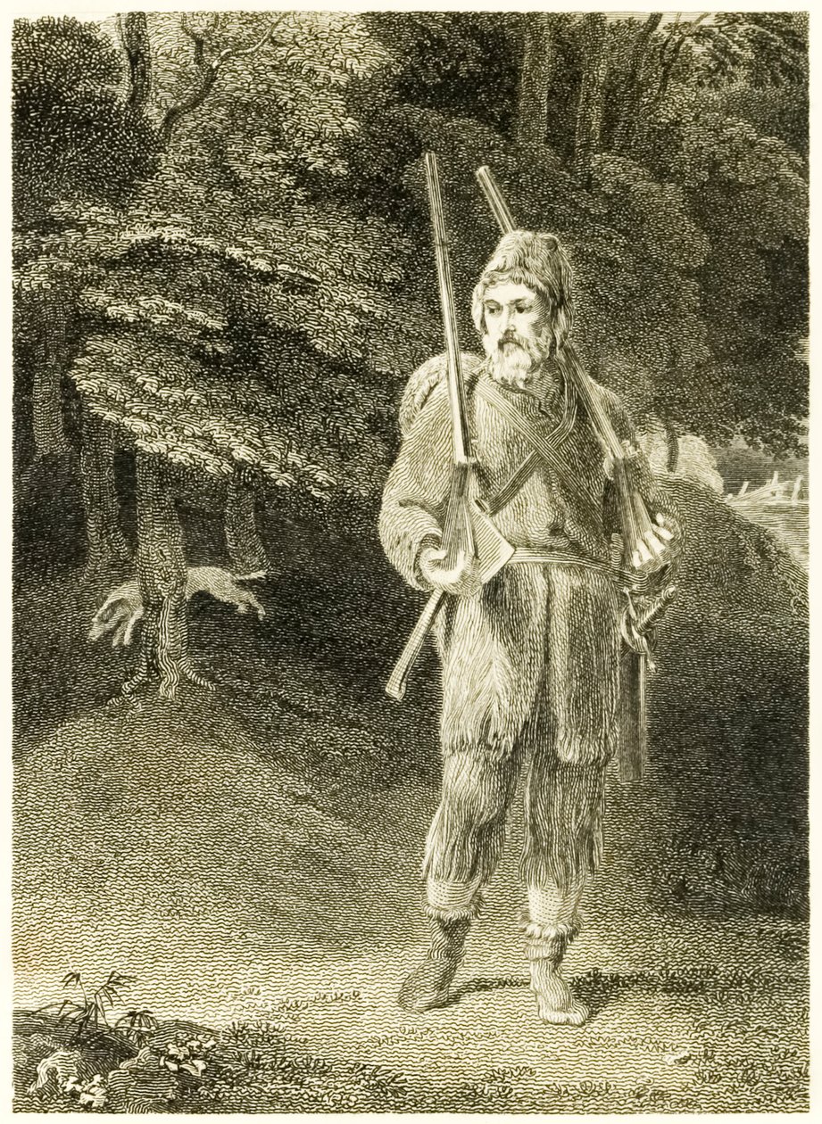 ?Robinson Crusoe vadászat? a ?Robinson Crusoe élete és furcsa meglepő kalandjai, vagy York, Mariner? írta: Daniel Defoe alkotó: Thomas Stothard