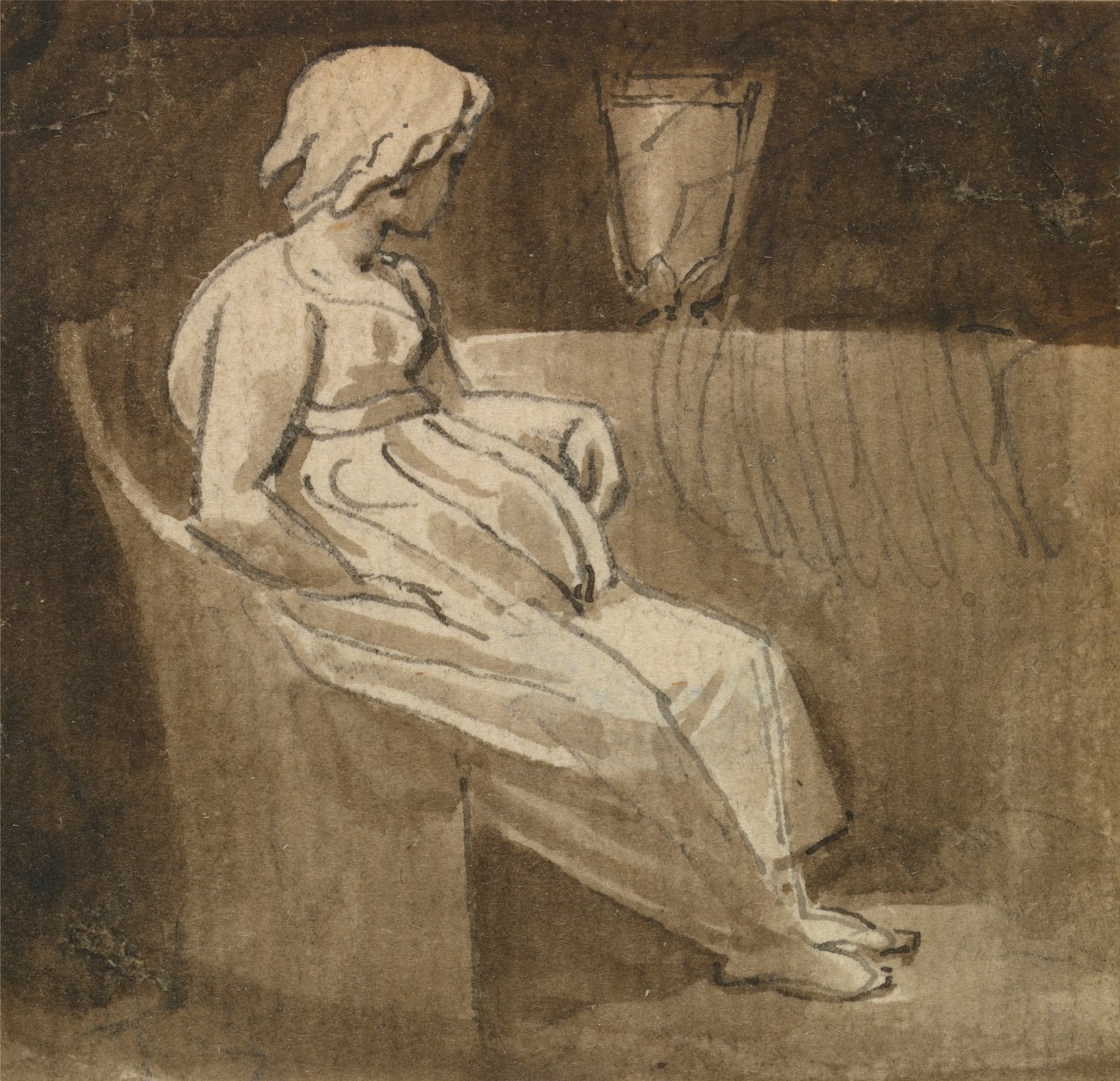 Ülő lány egy urna mellett alkotó: Thomas Stothard