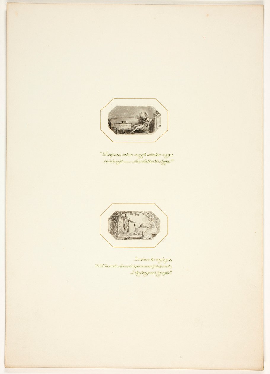 Studie für eine Platte aus The Task alkotó: Thomas Stothard
