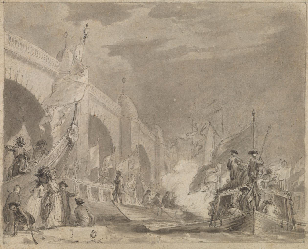 Westminster Bridge and the Royal Barge (The Royal Barge and Westminster) alkotó: Thomas Stothard