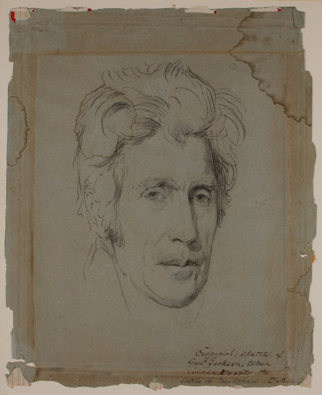 Andrew Jackson, a New Orleans-i csata után, 1815 körül (rajz) alkotó: Thomas Sully